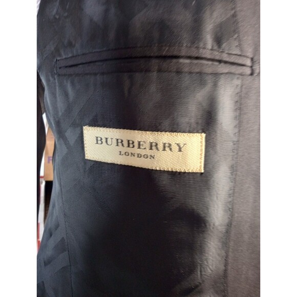 Burberry London Blazer Men's 42 Black Wool Single Breasted Jacket Made In Italy - Picture 6 of 13